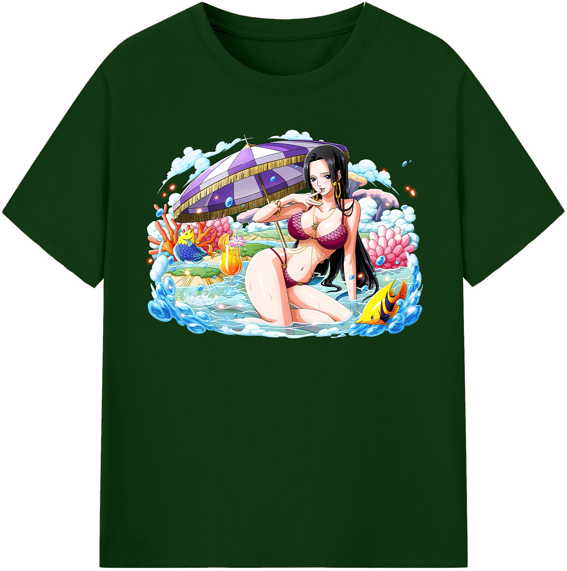 ワンピース ボア・ハンコック ONE PIECE Boa·Hancock 綿100％半袖Tシャツ（フロントプリント）